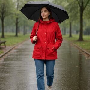 Cambridge Dry Goods Women’s Red Anorak Jacket XL No Hood